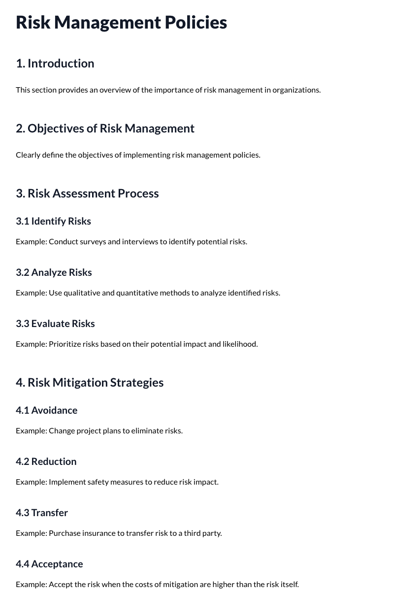Risk Management Policies