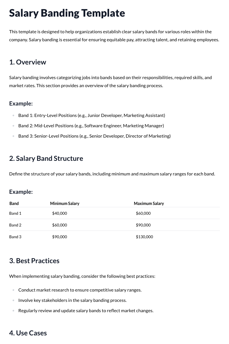 Salary Banding Template