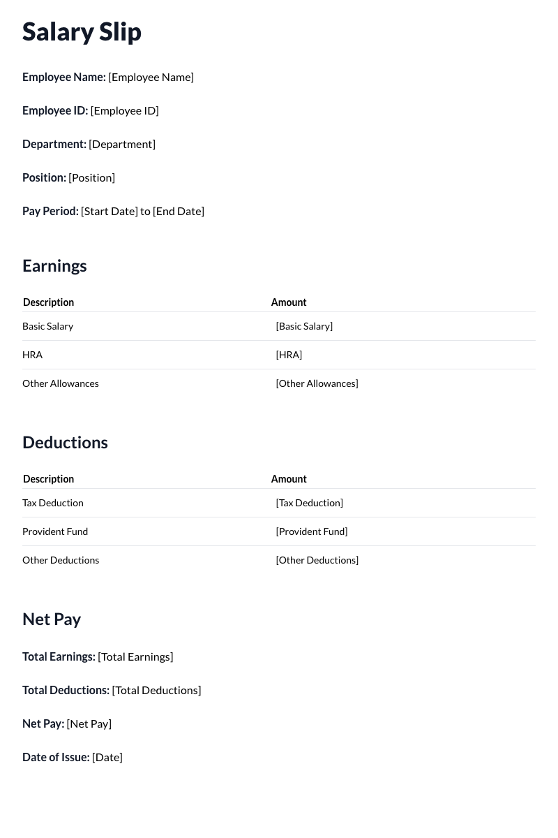 Salary Slip Template