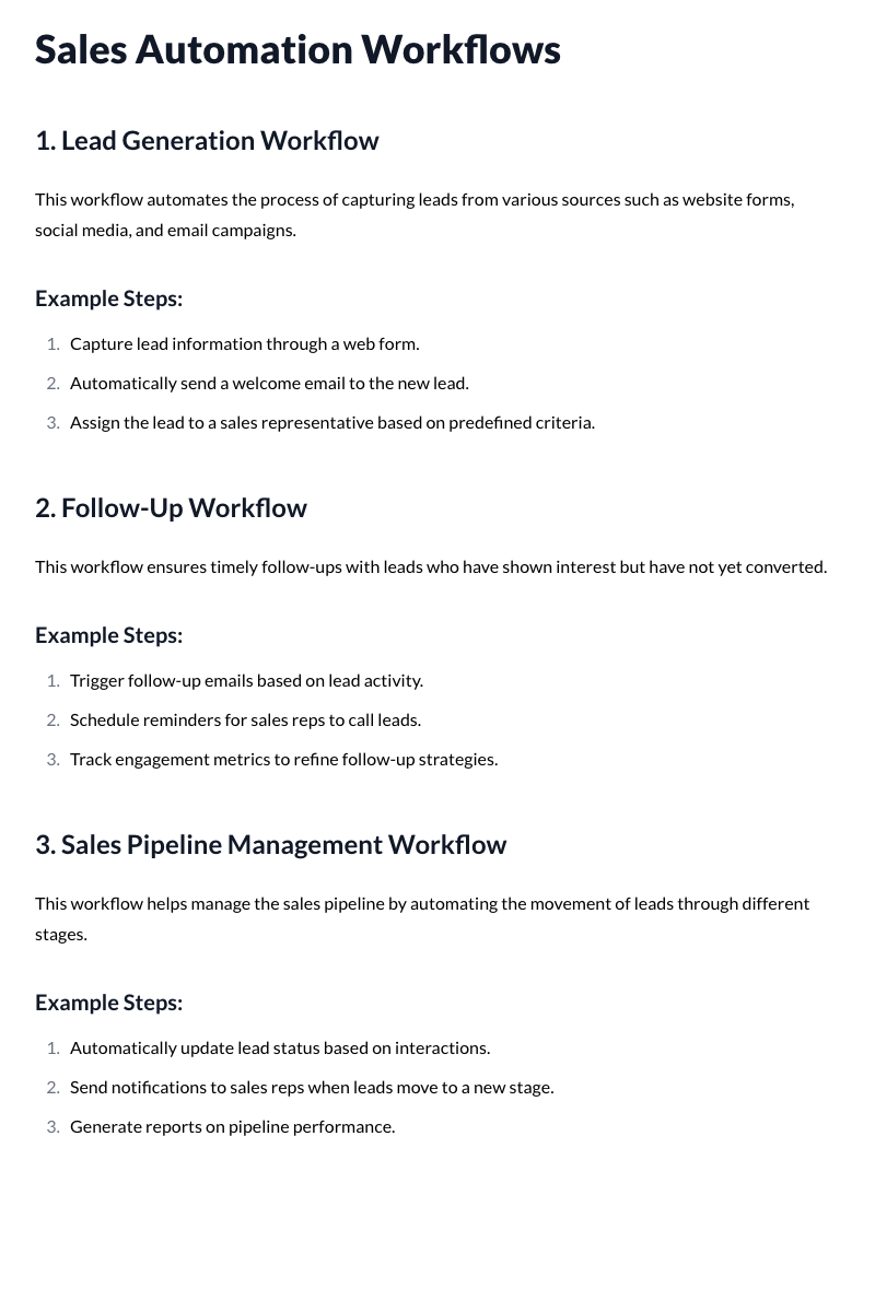 Sales Automation Workflows