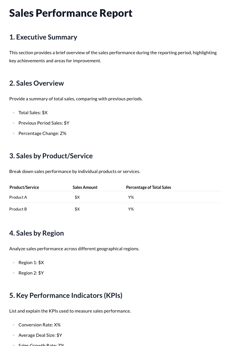 Sales Performance Report