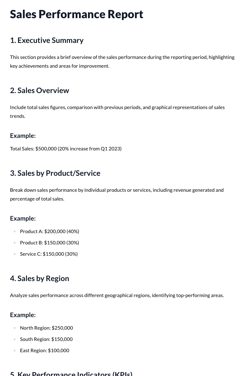 Sales Performance Reports