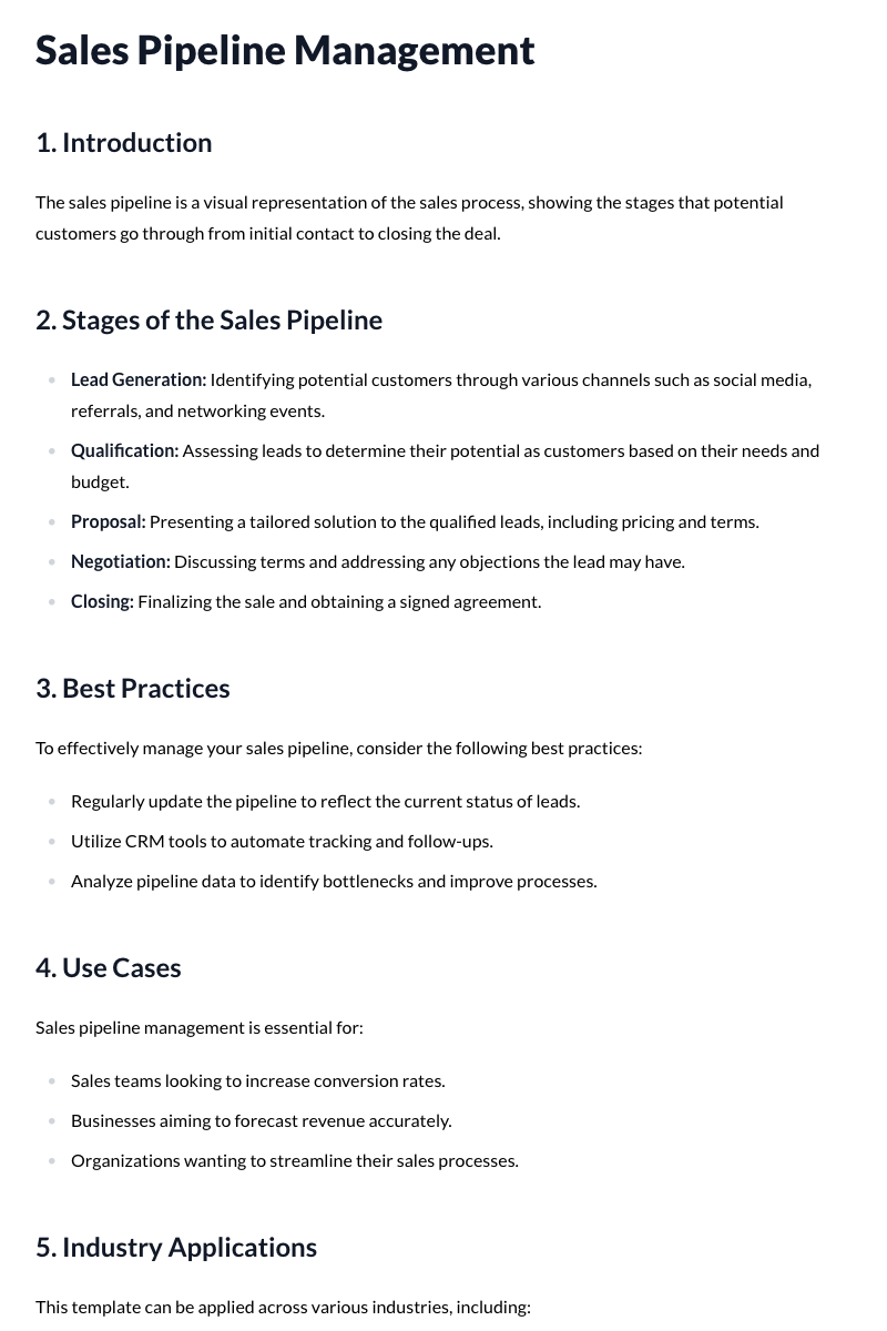Sales Pipeline Management