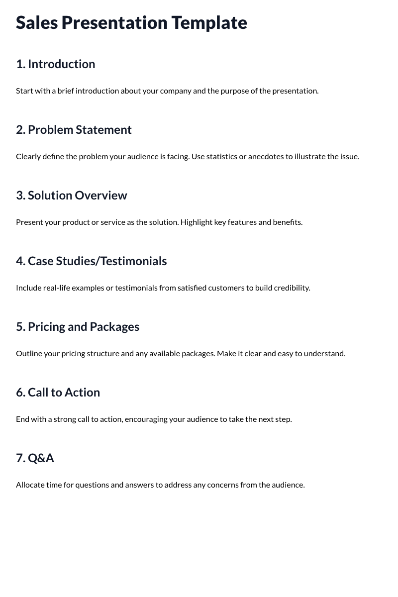 Sales Presentations