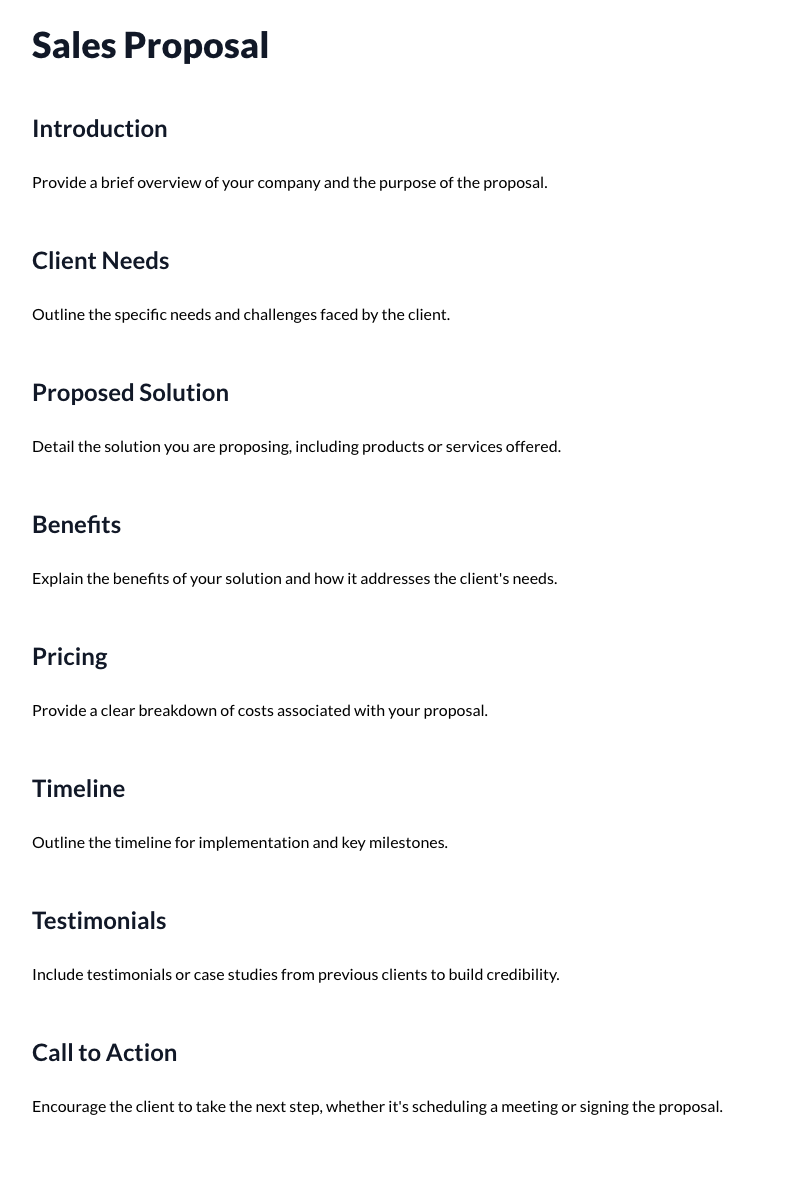 Sales Proposal Template