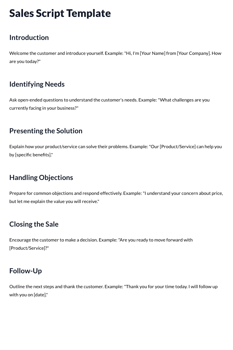 Sales Scripts