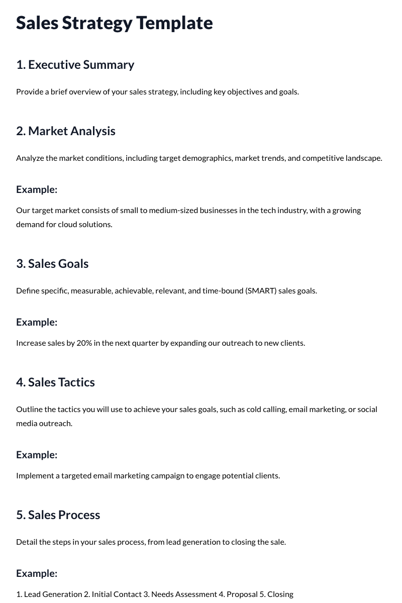 Sales Strategy Template
