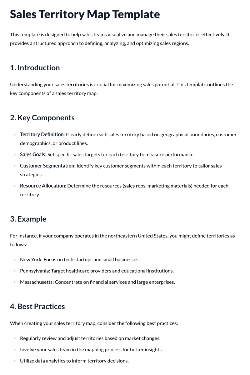 Sales Territory Map Template