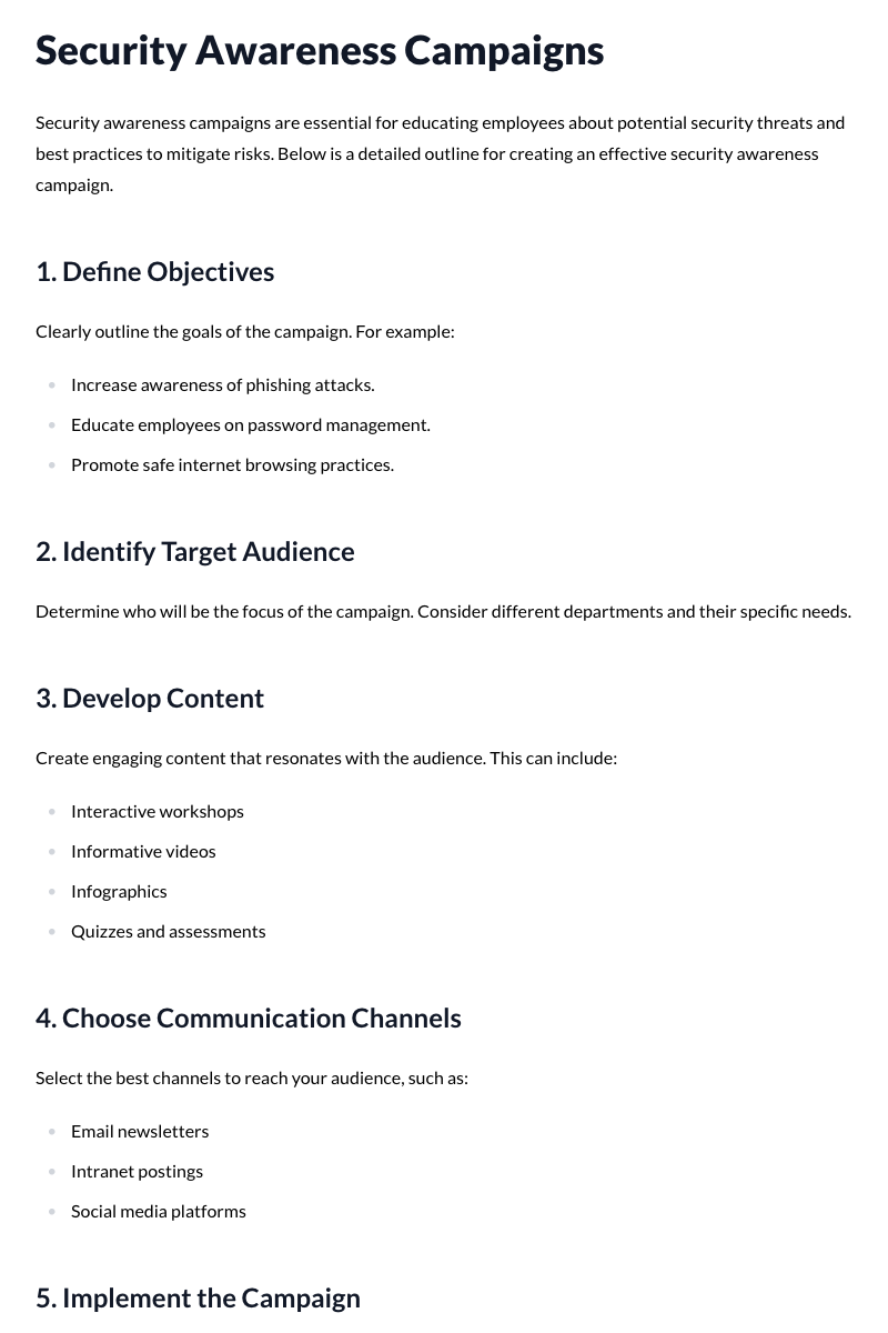 Security Awareness Campaigns