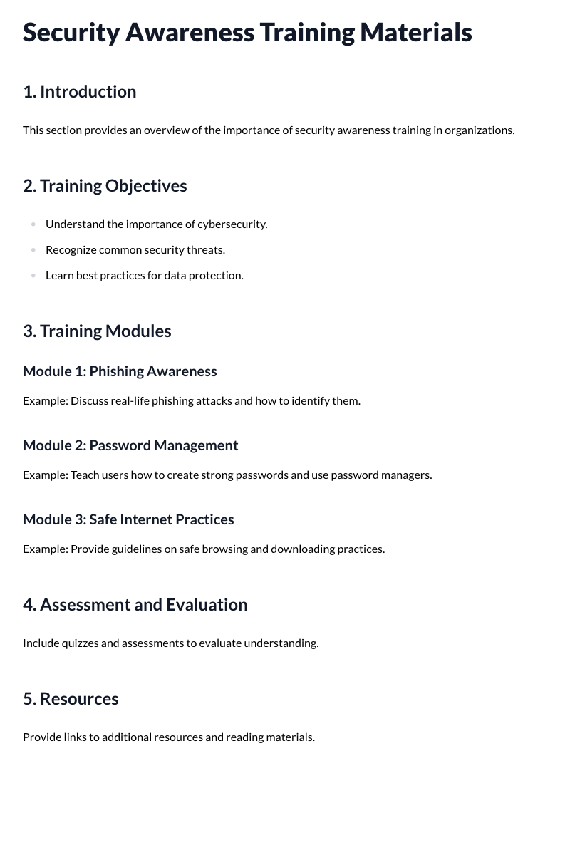 Security Awareness Training Materials