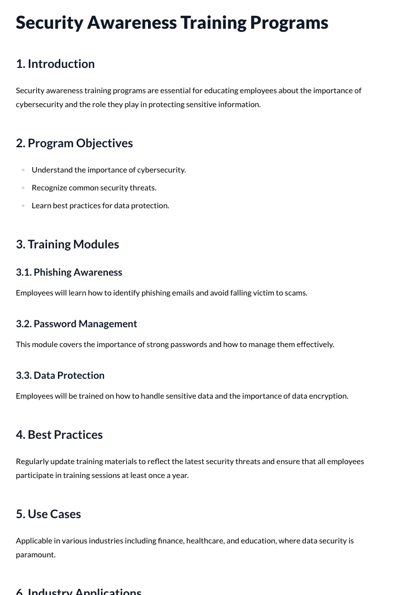 Security Awareness Training Programs