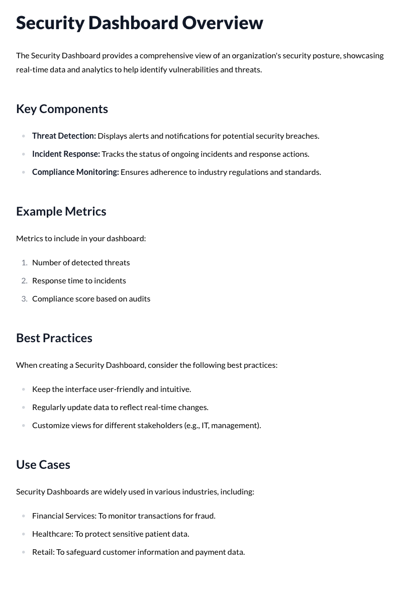 Security Dashboards