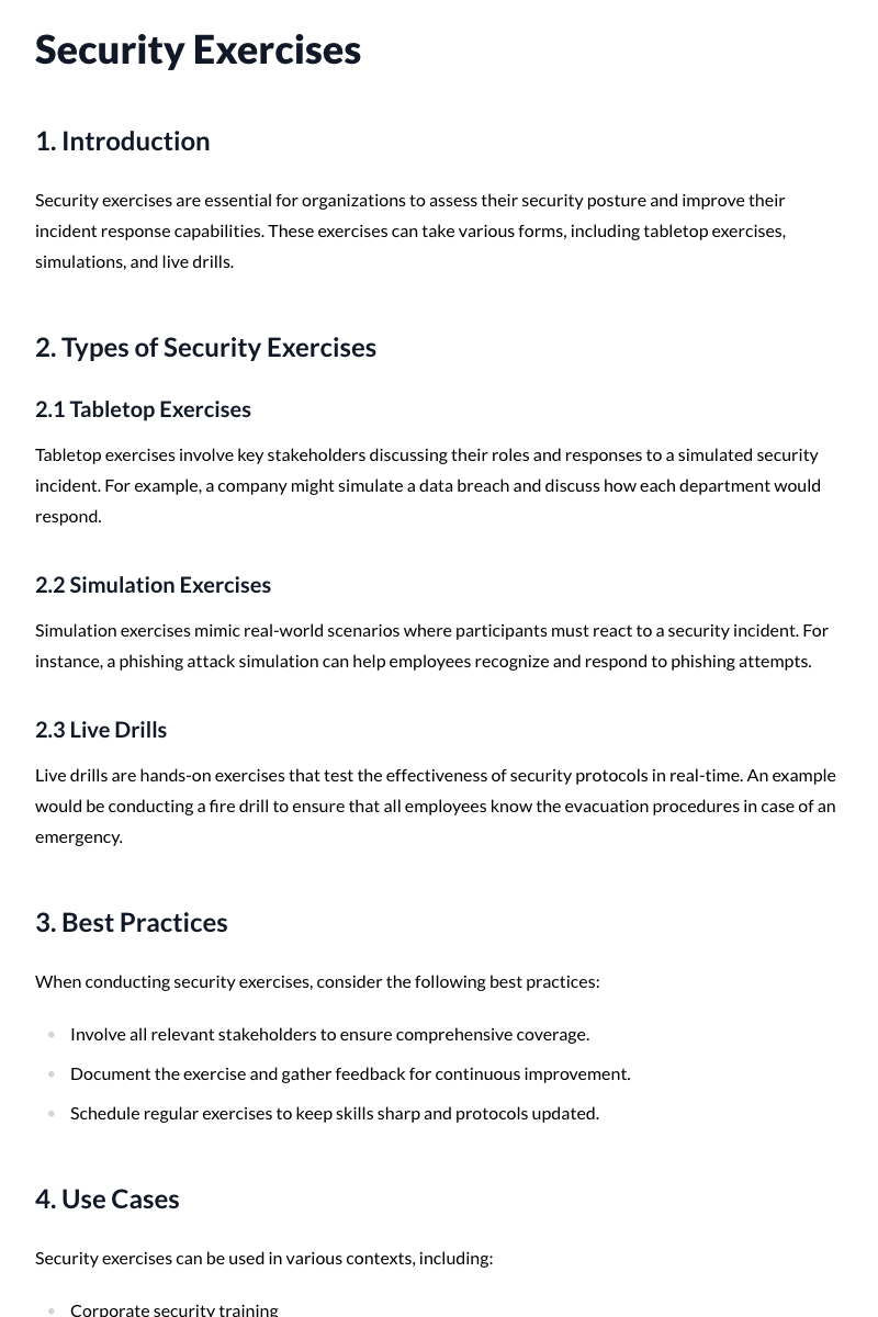 Security Exercises