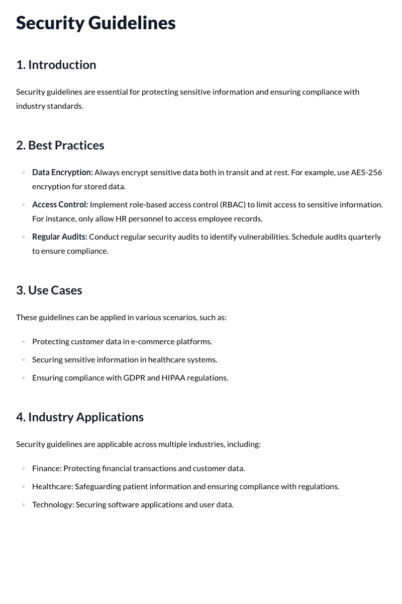 Security Guidelines