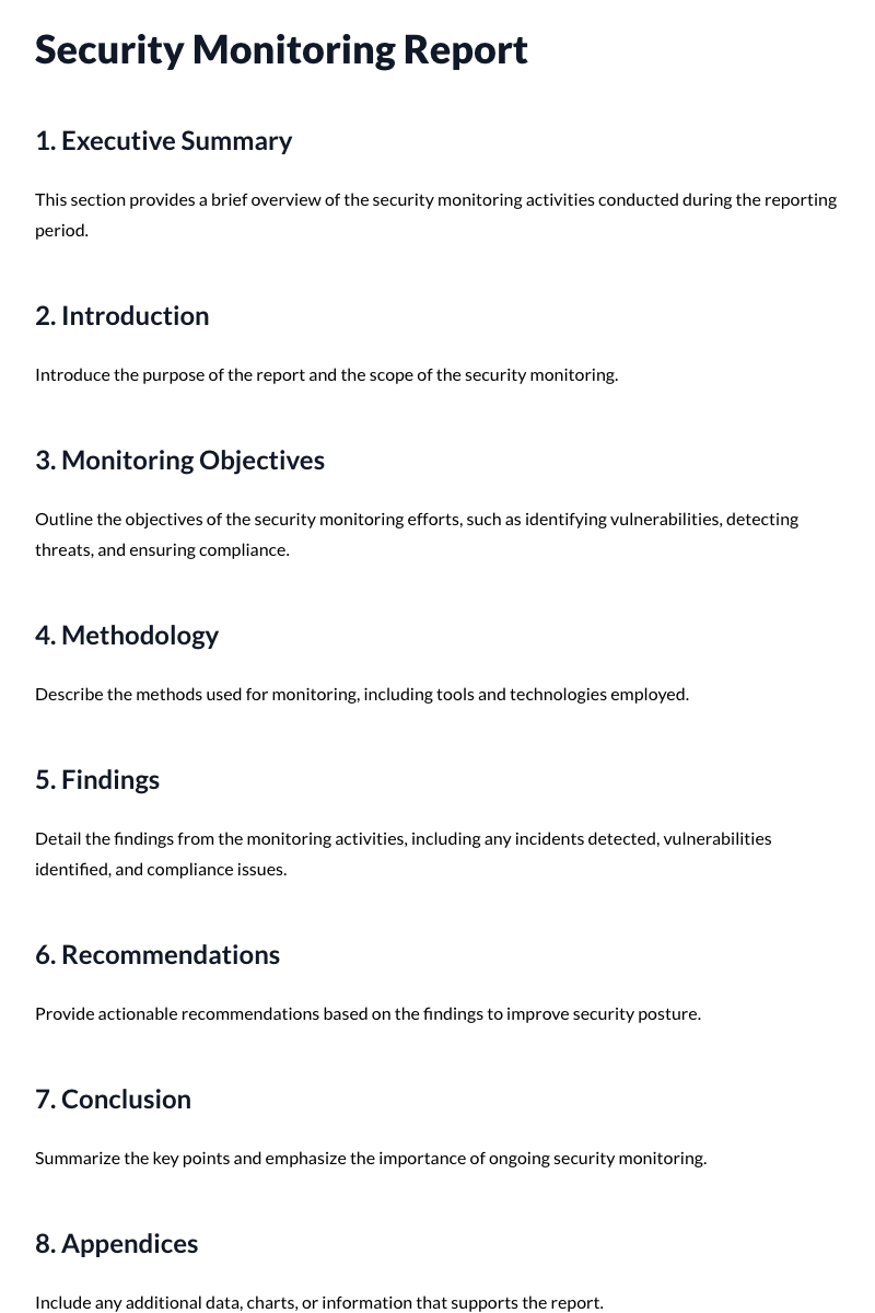 Security Monitoring Report Template