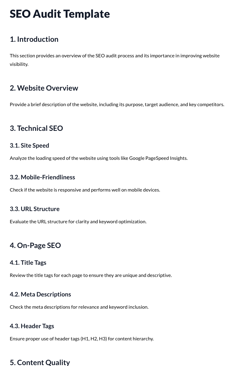 SEO Audit Template