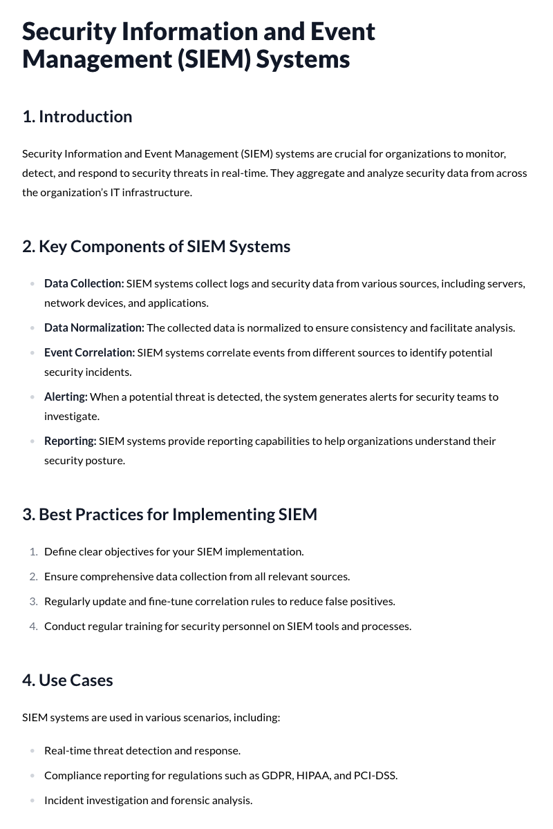 Security Information and Event Management (SIEM) Systems