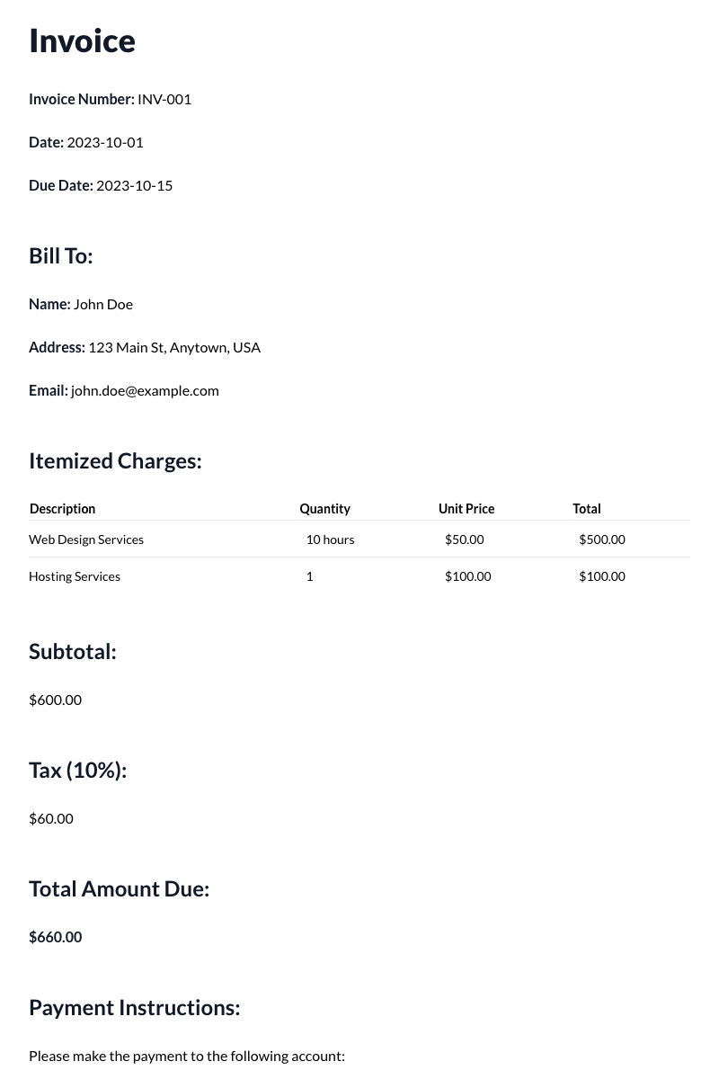 Simple Invoice Template