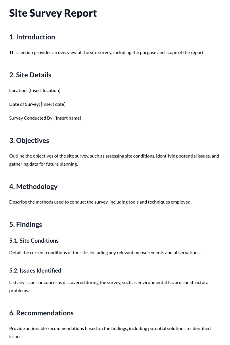 Site Survey Report Template