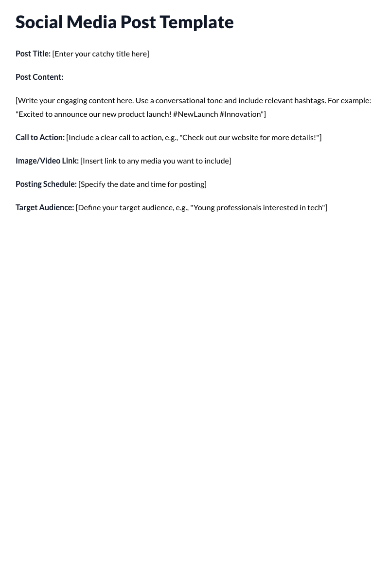 Social Media Post Template