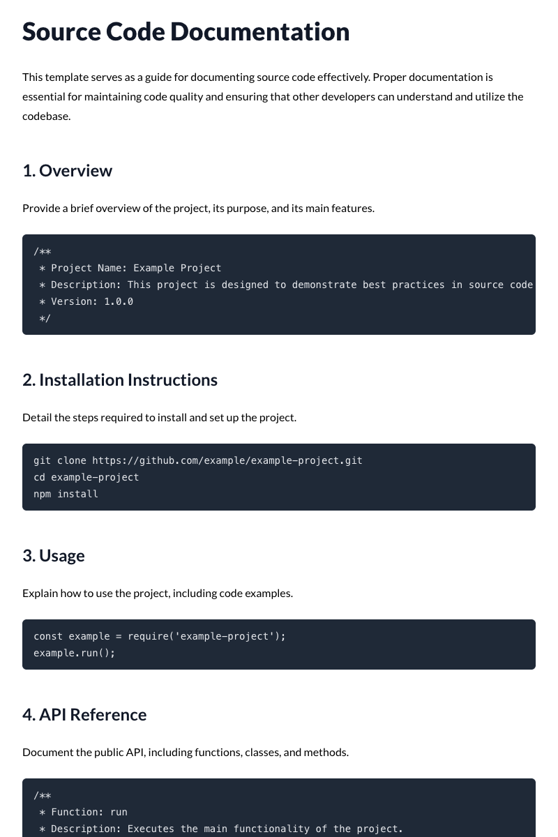 Source Code Documentation Template