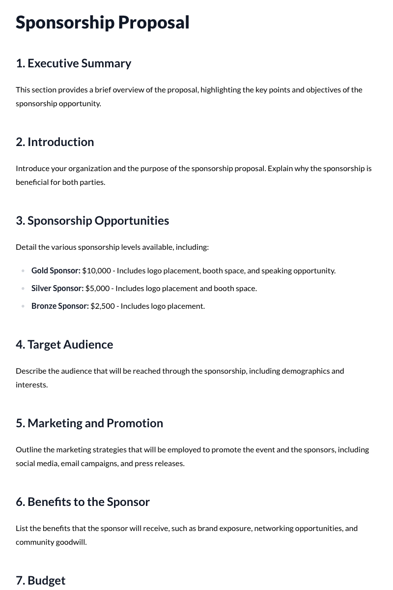 Sponsorship Proposal