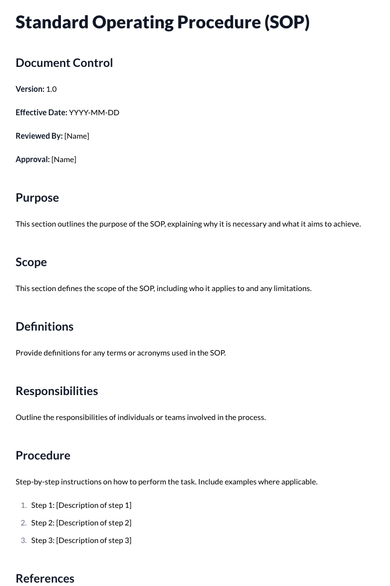 Standard Operating Procedure (SOP) Template