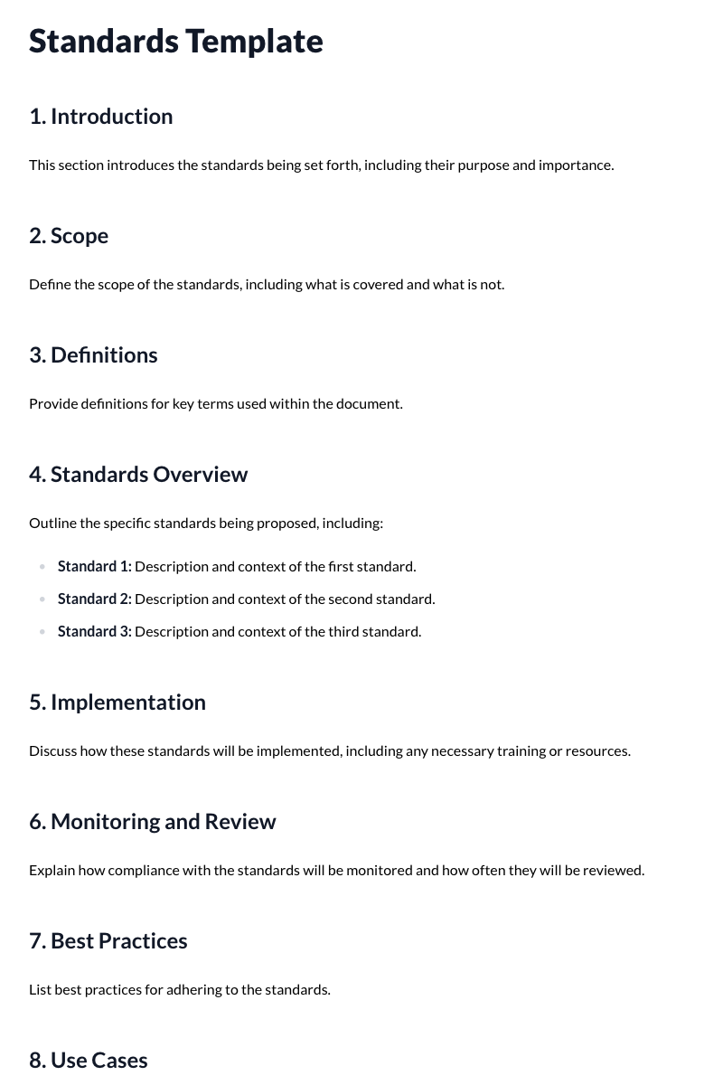 Standards Template