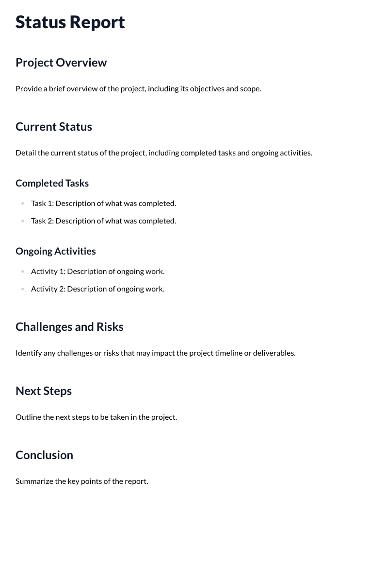 Status Reports