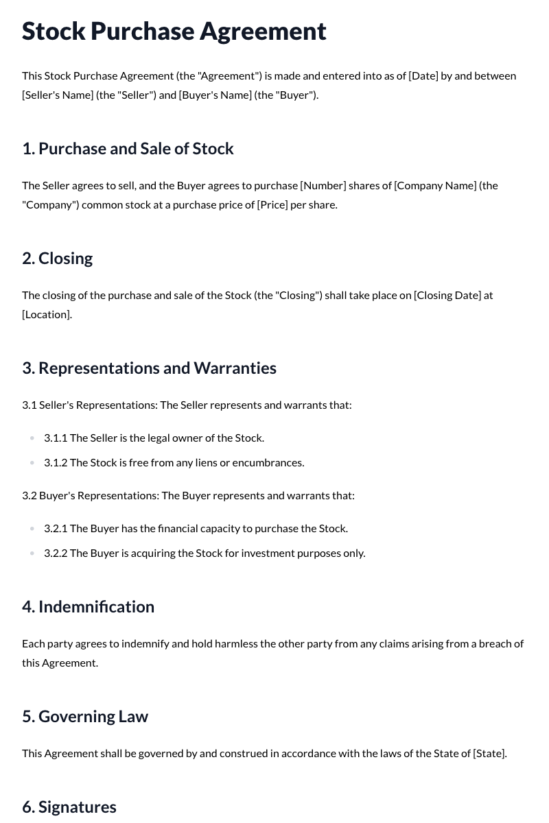 Stock Purchase Agreement