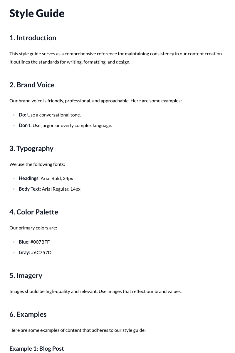 Style Guide Template