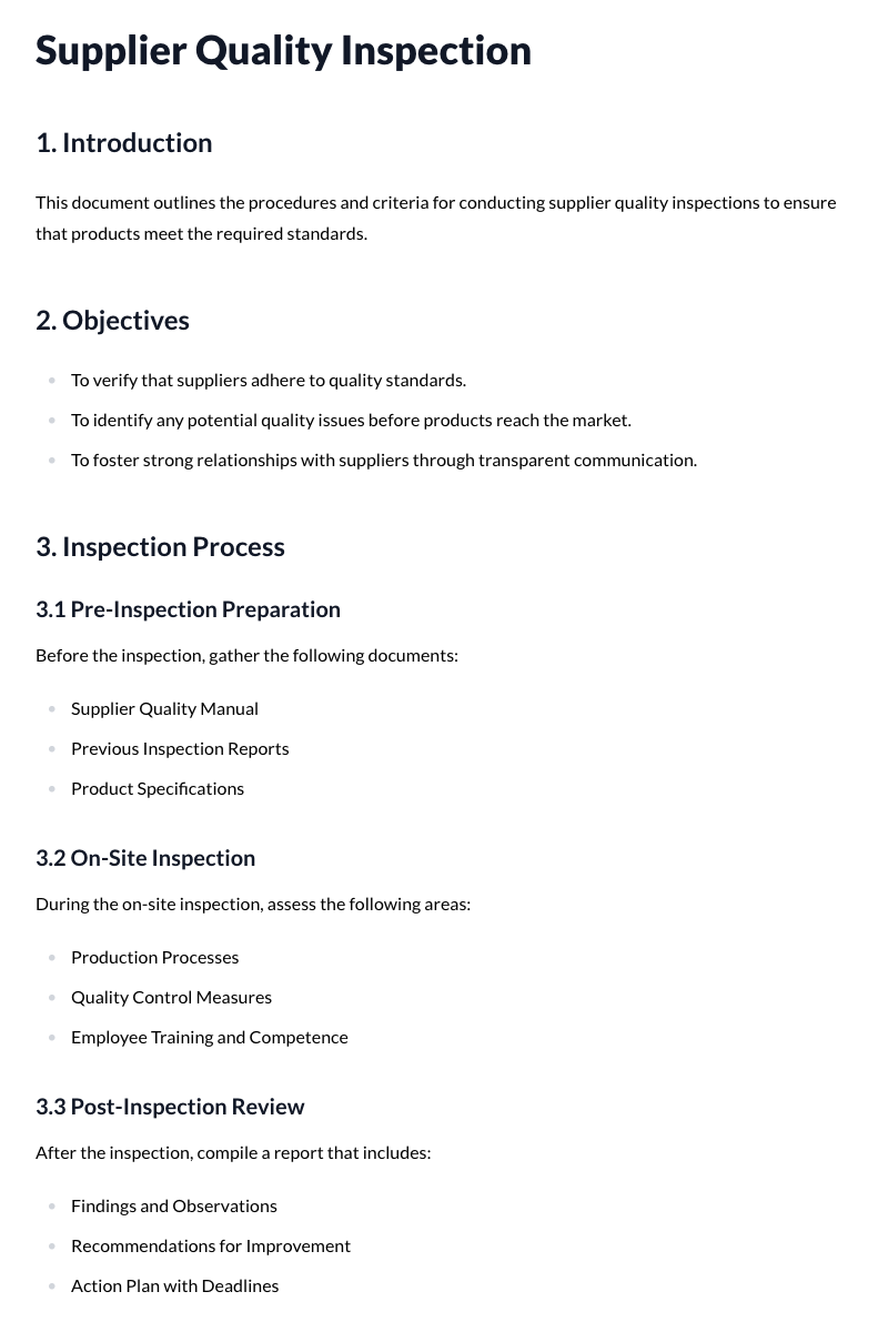 Supplier Quality Inspection