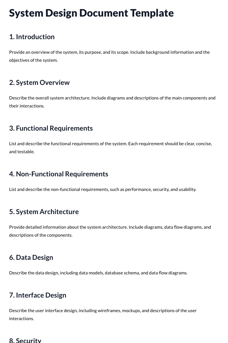 System Design Document Template