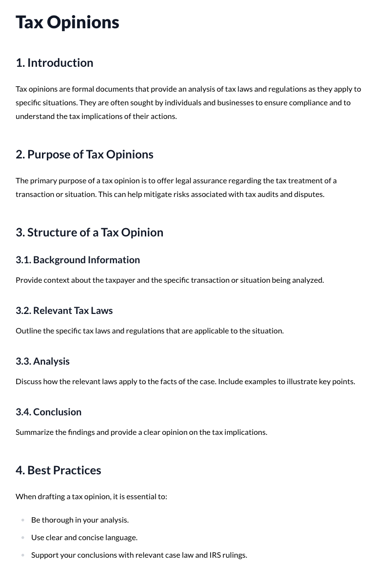 Tax Opinions