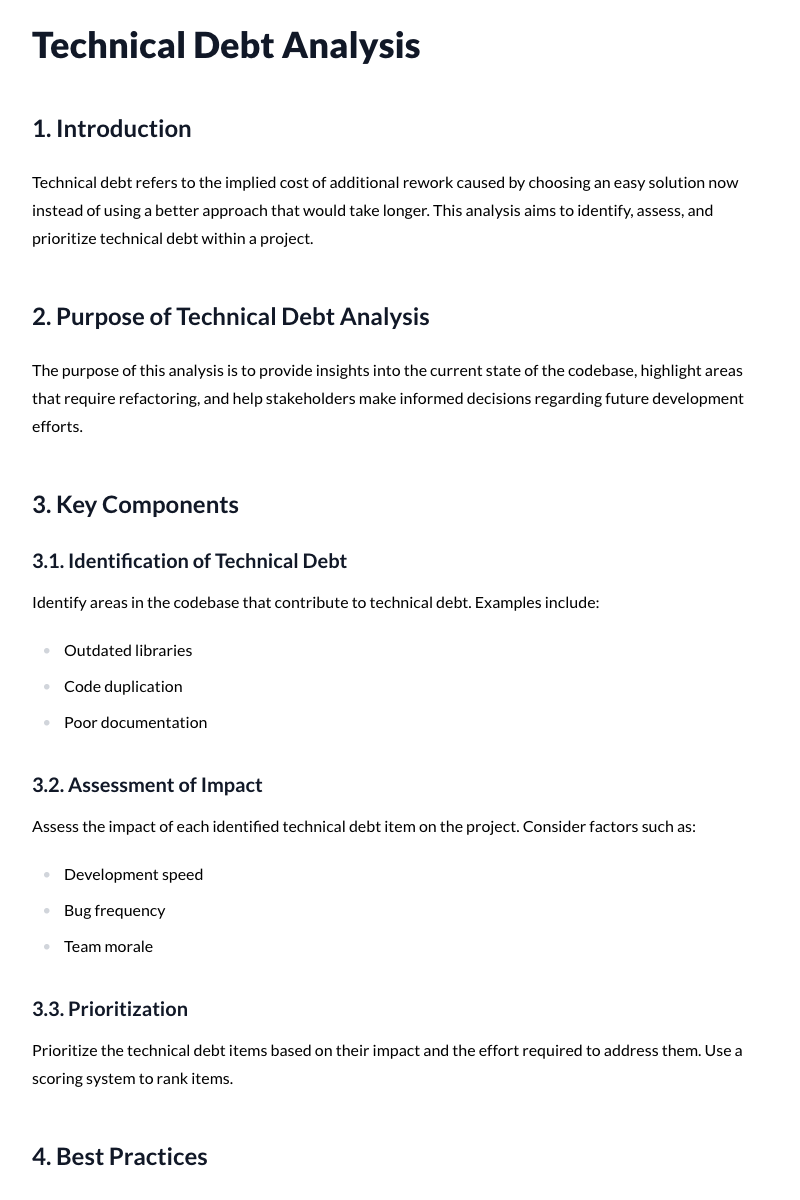 Technical Debt Analysis