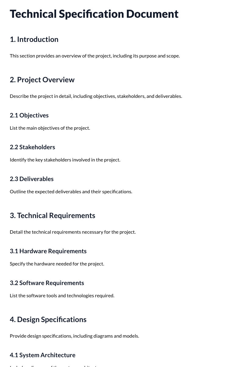 Technical Specification Document