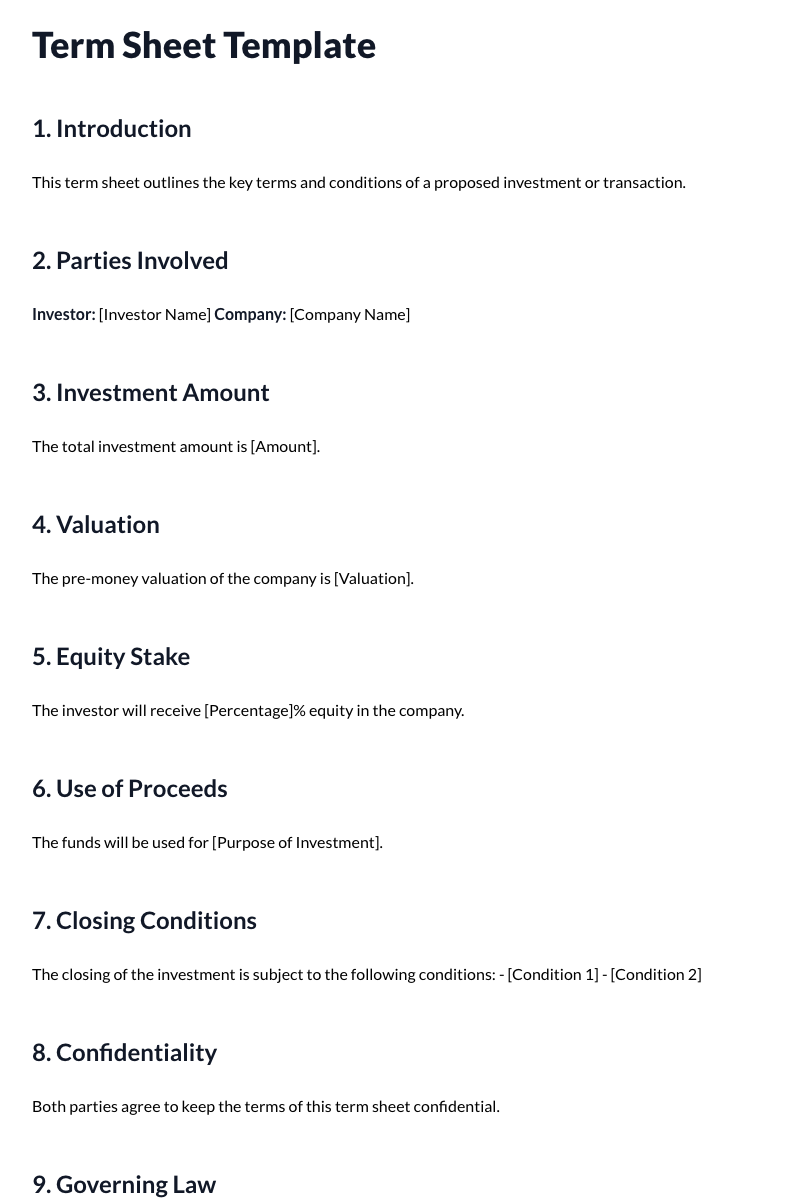 Term Sheets
