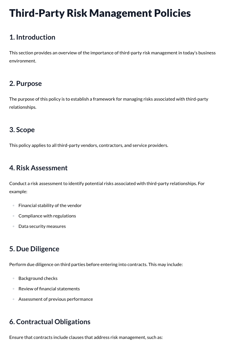 Third-Party Risk Management Policies