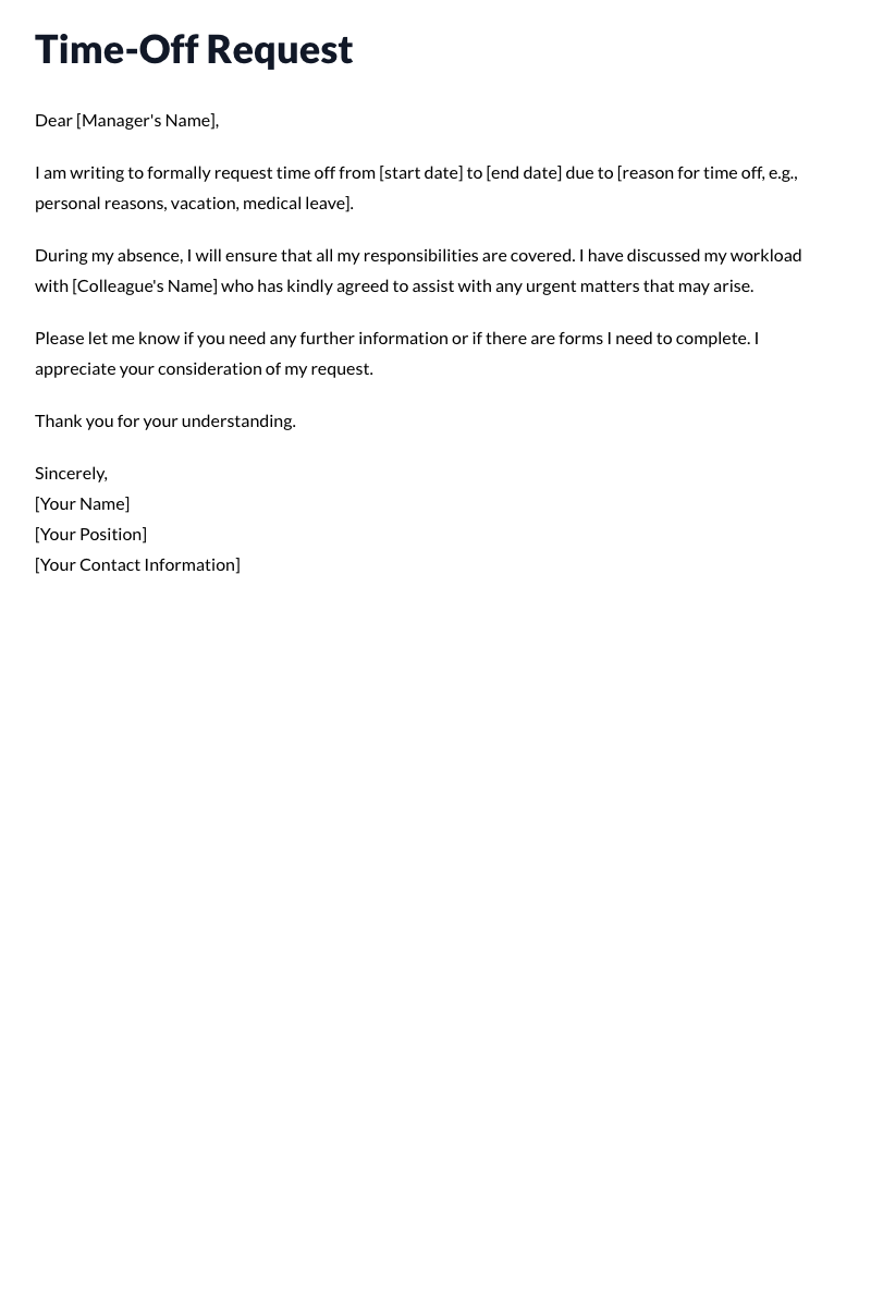 Time-Off Request Template