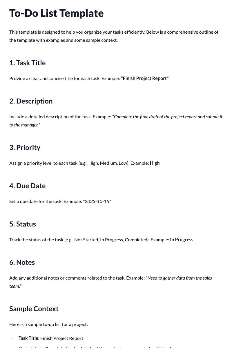 To-Do List Template