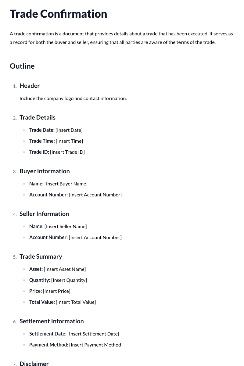 Trade Confirmations