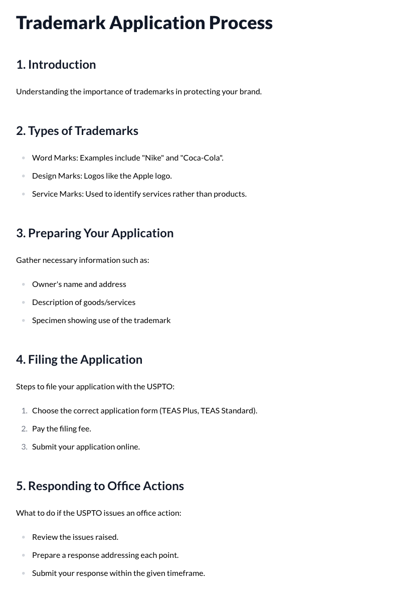 Trademark Applications
