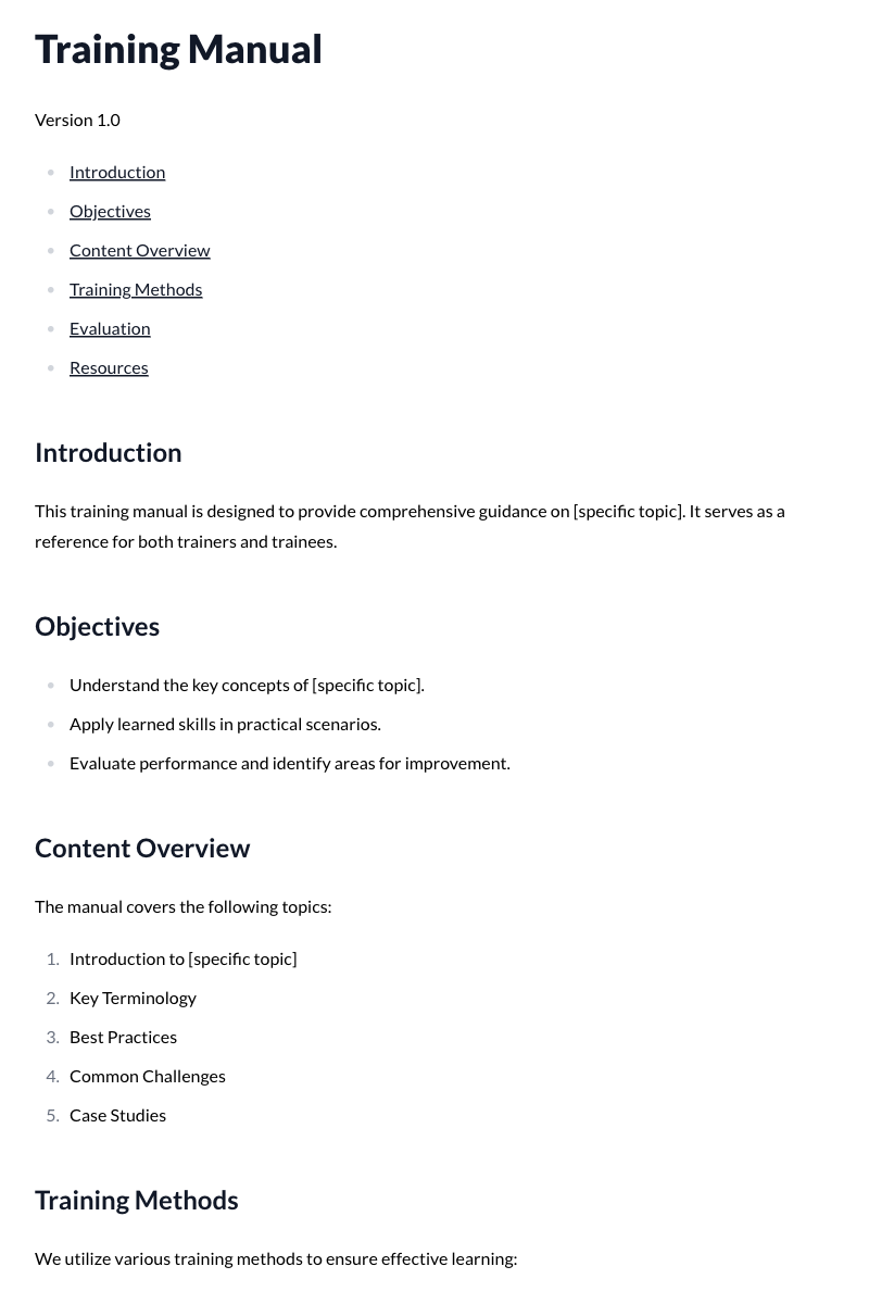Training Manual