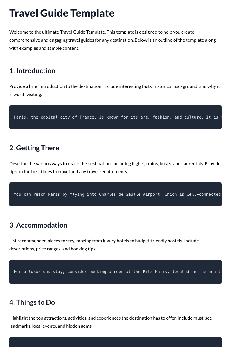 Travel Guide Template