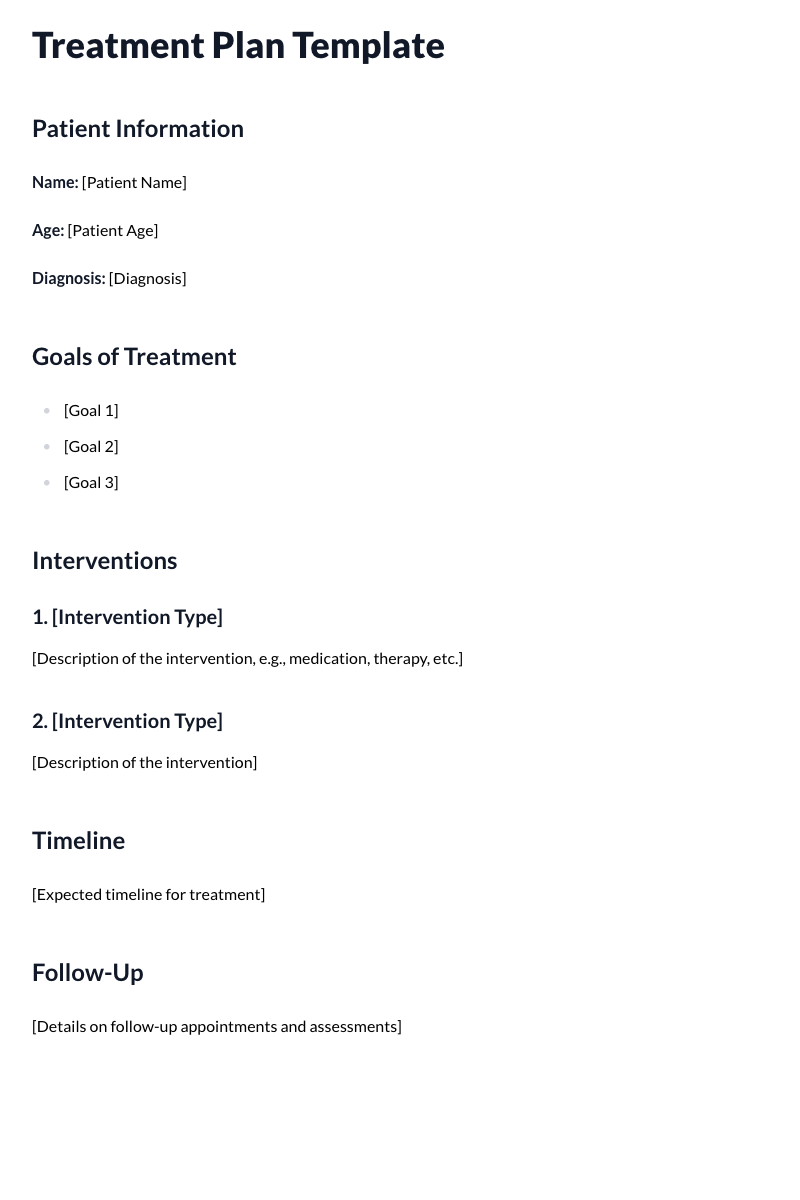Treatment Plans