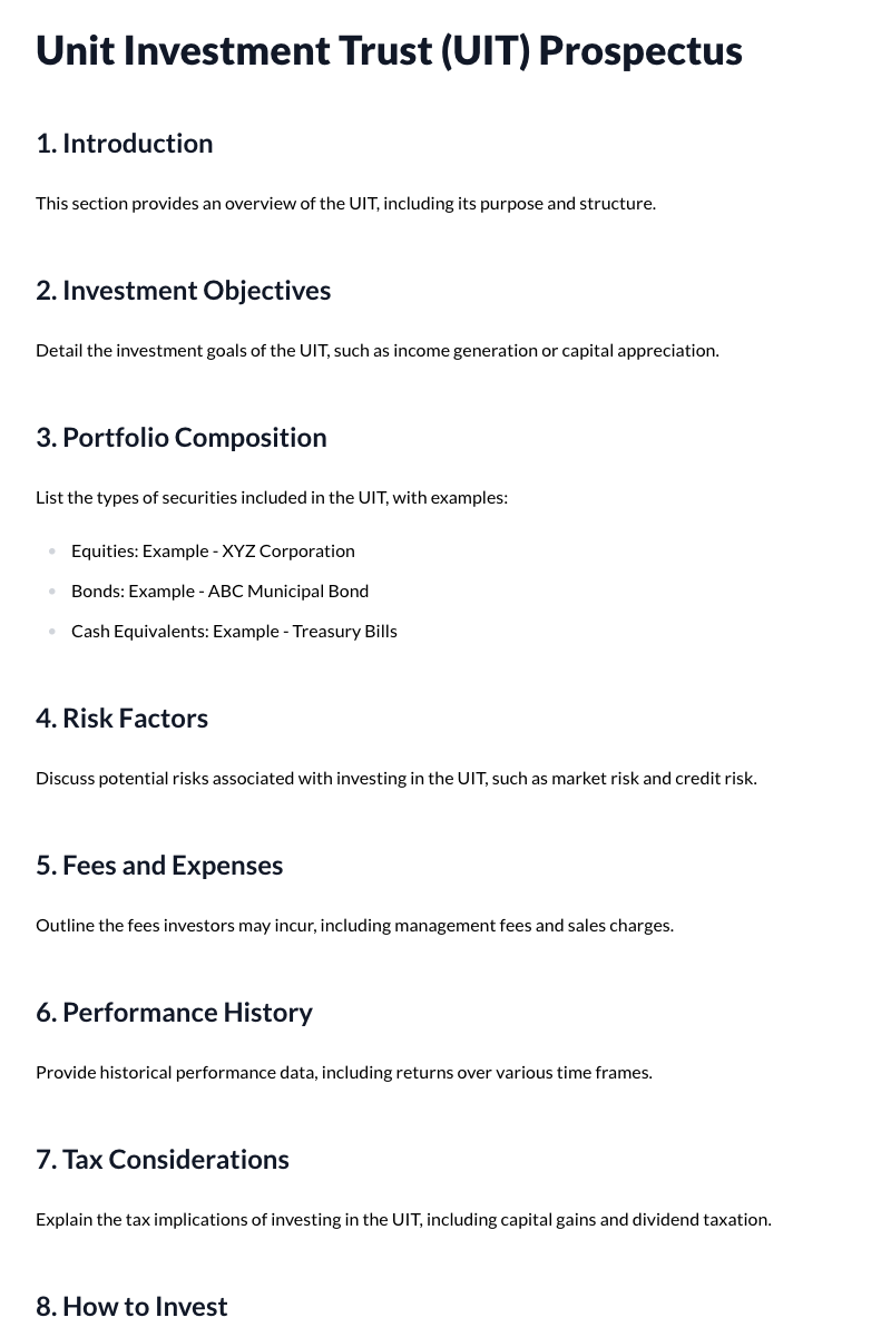 Unit Investment Trust (UIT) Prospectuses