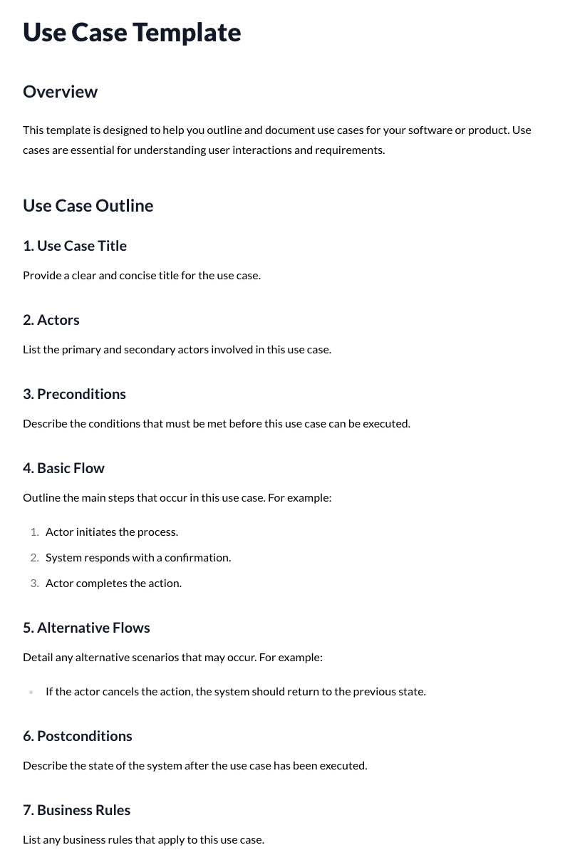 Use Case Template