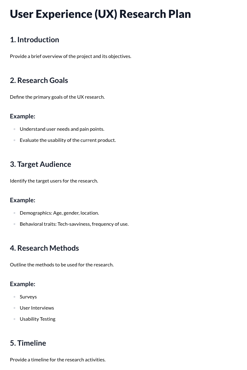 User Experience (UX) Research Plan