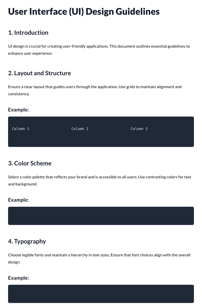 User Interface (UI) Design Guidelines