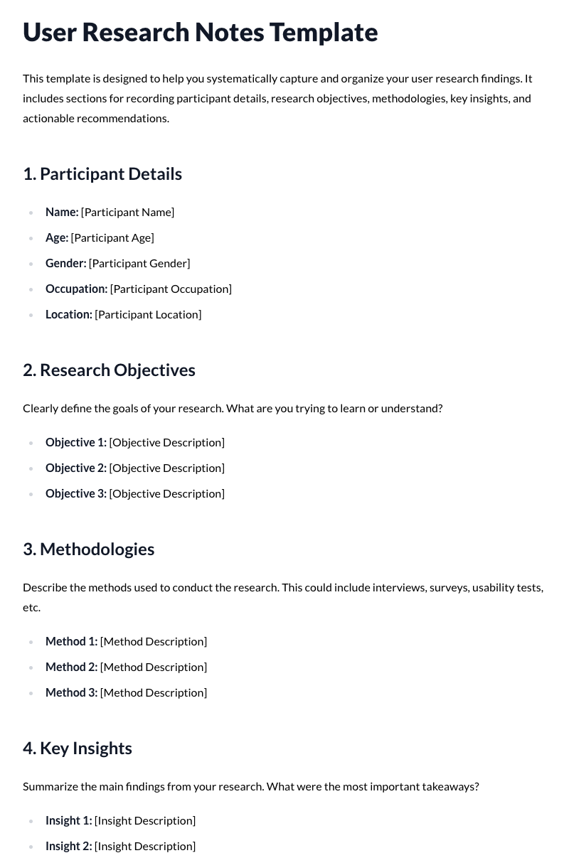 User Research Notes